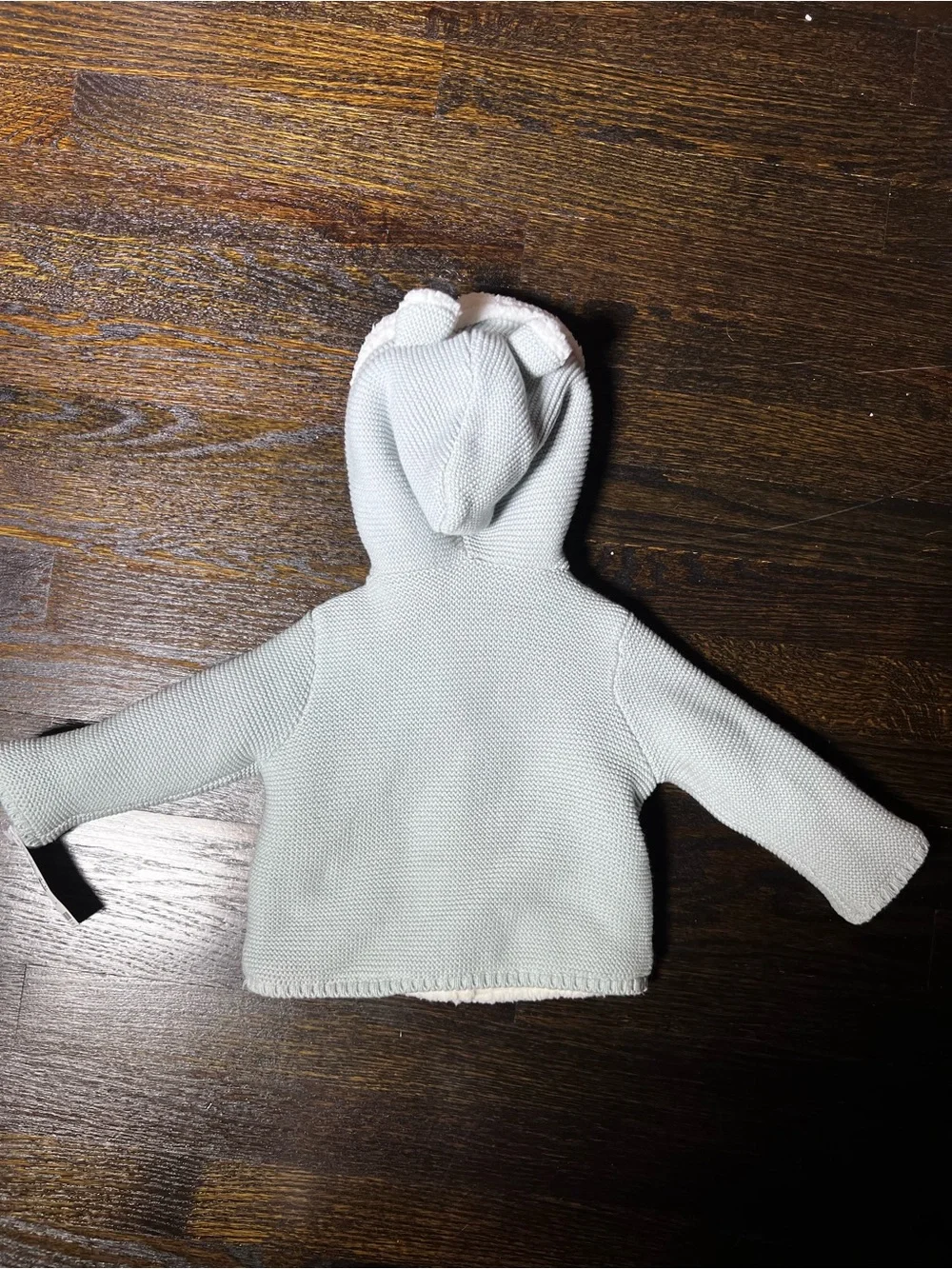 NWT Carter’s Bear Knit Cardigan Sweater Jacket Hooded Sherpa Lined 9M
